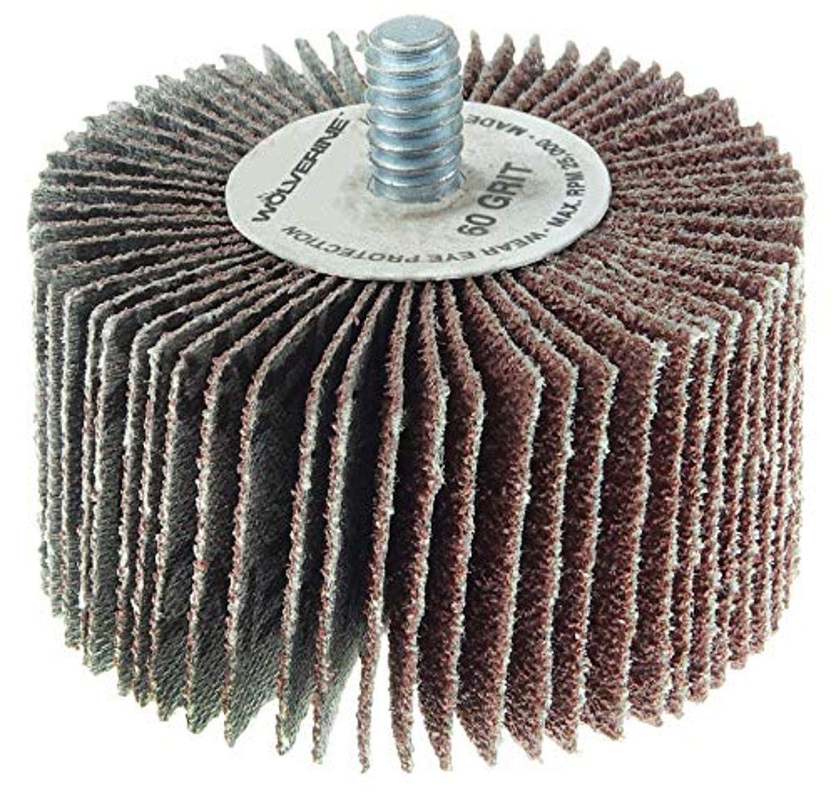 Weiler 2" x 1" x 60AO Wolverine Coated Abrasive Flap Wheel, 1/4-20 Threaded Stem