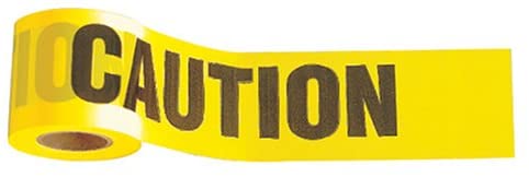 Johnson Level & Tool 3321 Standard Caution/Cuidado Tape, 3" x 300', Yellow, 1 Roll