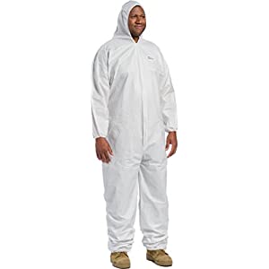 West Chester PosiWear BA 3606 Disposable White Hooded Coveralls with Elastic Wrists and Ankles (Case) 3606 L