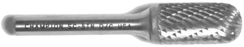 Champion Cutting Tool USC1 Contractor Series Bright Finish Burs Solid Carbide Cylinder Shape Radius End 1/4-Inch Cutter Diameter