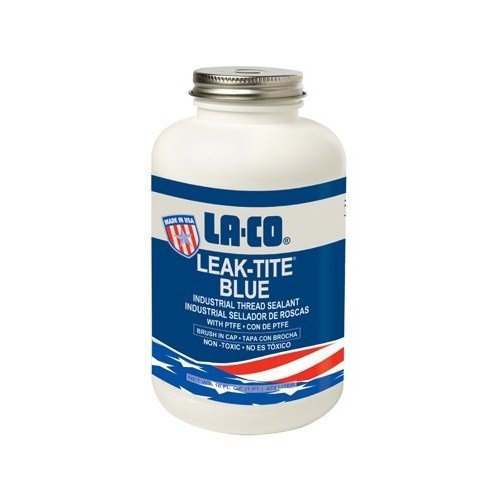 46029 LA-CO® LEAK-TITE® Economical Thread Sealant with PTFE - Brush Top Cap, Blue Color, 1 pt.