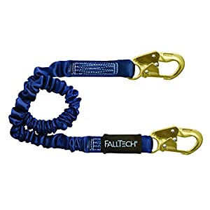 Falltech 8240 4½' to 6' ElasTech® Energy Absorbing Lanyard, Single-leg with Steel Snap Hooks