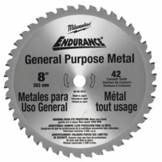 Milwaukee  Endurance Carbide Circular Saw Blades, 8 in, 42 Teeth (48-40-4515)