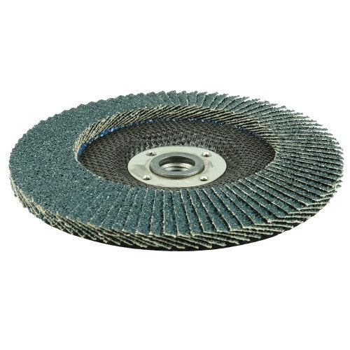 6" Tiger Paw Abrasive Flap Disc, Angled (TY29), Phenolic Backing, 40Z, 5/8"-11 UNC NUT