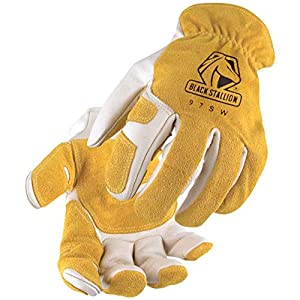 Revco Black Stallion 97SW - Cowhide Driver's Glove with Reinforced Palm, L, Yellow / White