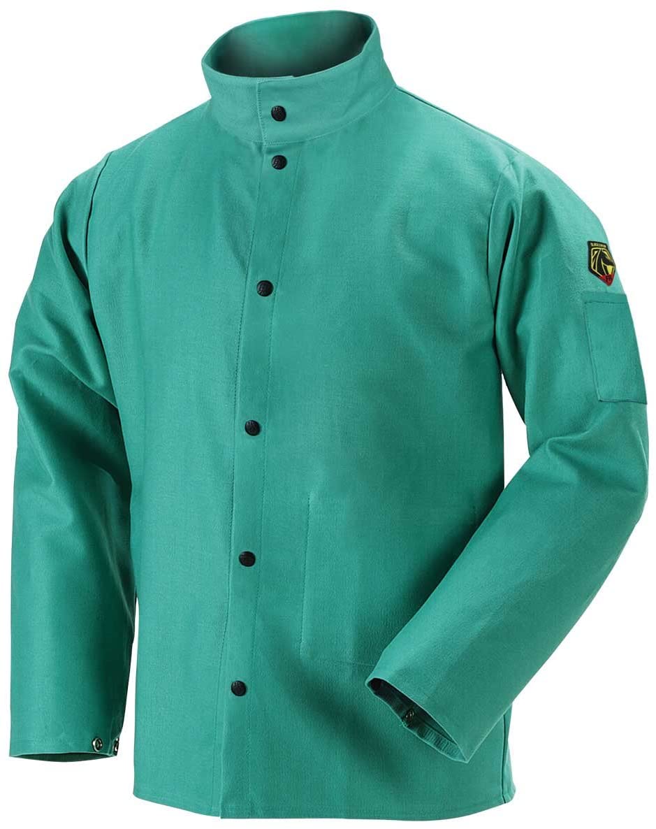 Revco F9-30C-XXXL Truguard 200 Flame Resistant Cotton Welding Jacket, Green 3XL 60-3033