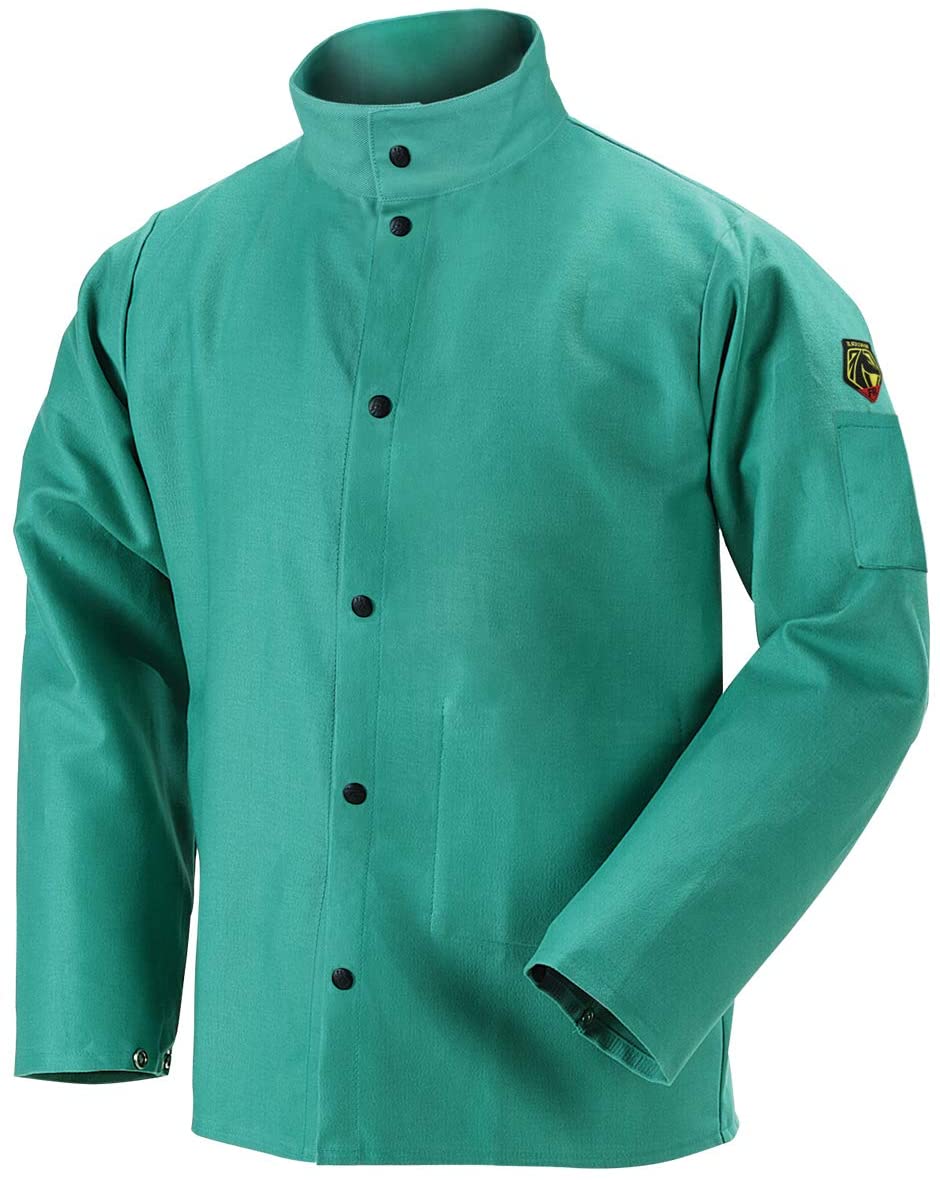 Revco F9-30C XLarge Welding Coat FR 9 oz Green 30" Long