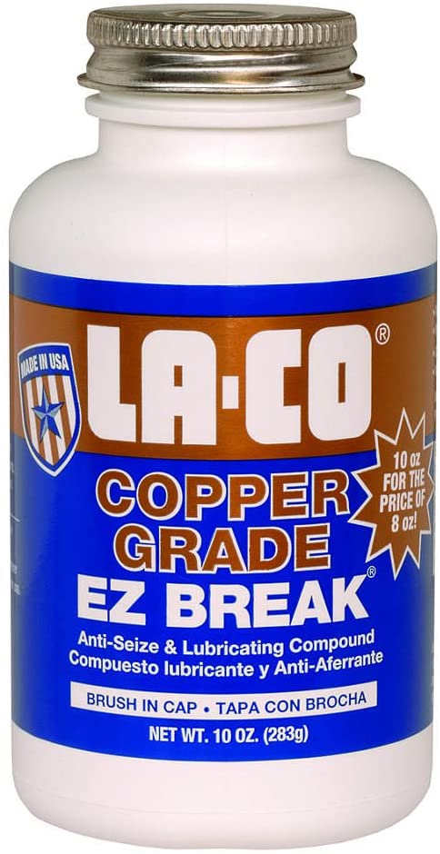 LA-CO EZ BREAK 08910 Paste Copper Grade Anti-Seize and Lubricating Compound, 10 oz Brush-In-Cap Can (ea)