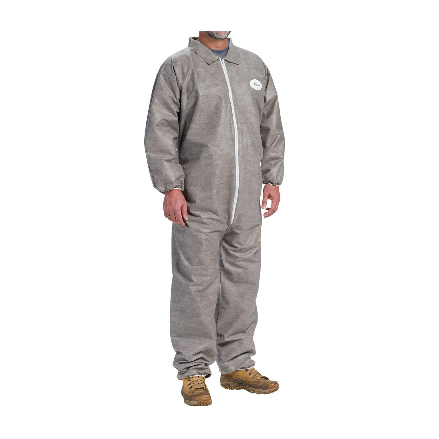 West Chester C3902 Gray 2XL Polypropylene Disposable General Purpose & Work Coveralls – Fits 29.1 in Chest – 30.3 in Inseam – Elastic Ankles, Elastic Wrists