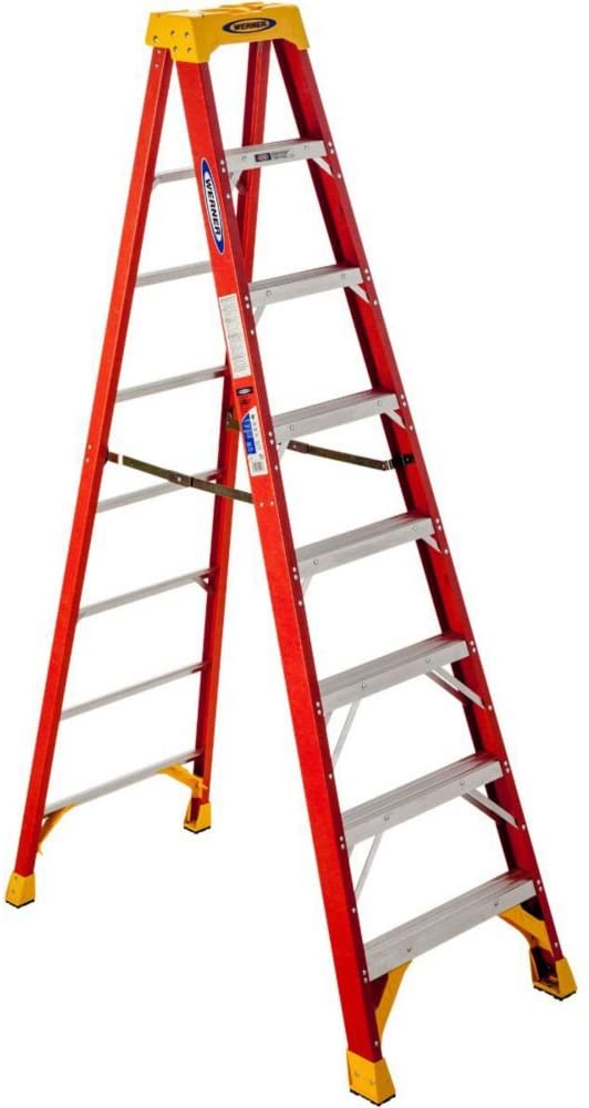 Werner 6208 8' Step Ladder Type 1A Fiberglass 300lb