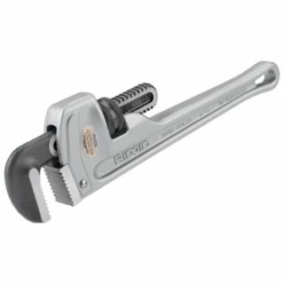 Ridgid 47057 Aluminum Straight Pipe Wrench, 12" Sturdy Plumbing Wrench with Self-Cleaning Threads and Hook Jaws