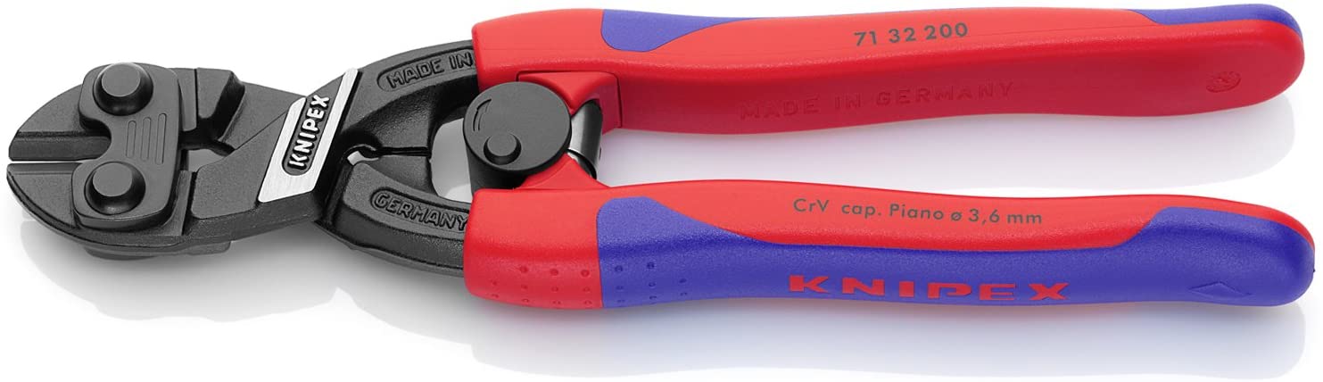 8" Knipex Cobolt Compact Bolt Cutter w/ Recess, Ergonomic Grip 71-32-200