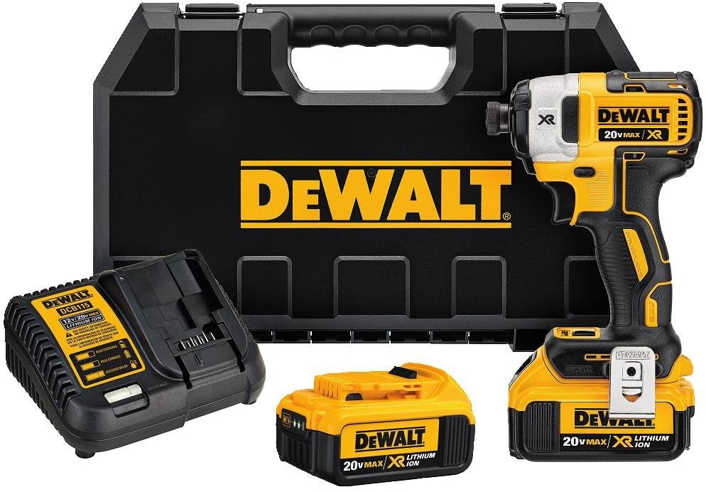 Dewalt 20V MAX XR Impact Driver Kit, Brushless, 3-Speed, 1/4-Inch, 4.0-Ah (DCF887M2)