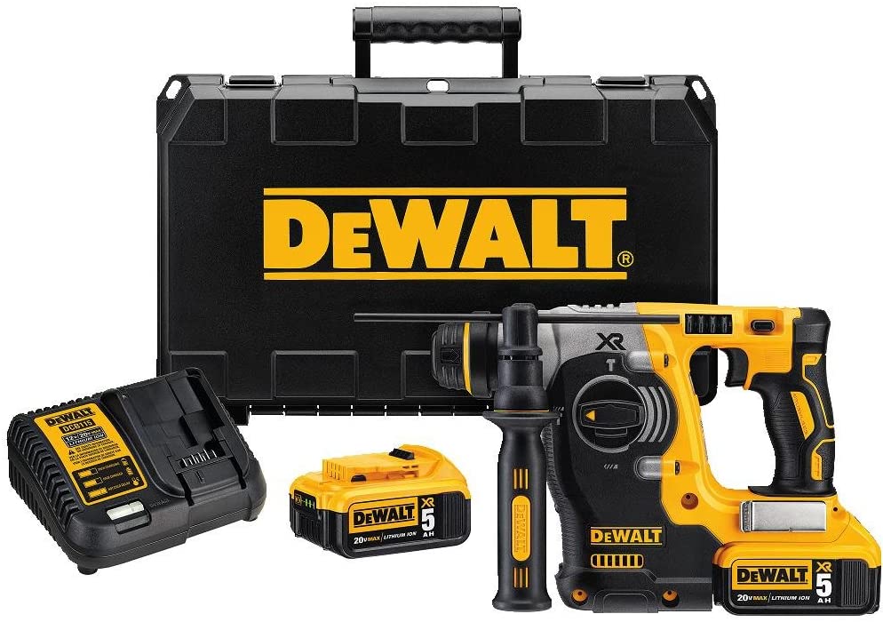 Dewalt 20V MAX SDS Rotary Hammer Drill Kit, 5-Ah Batteries (DCH273P2)