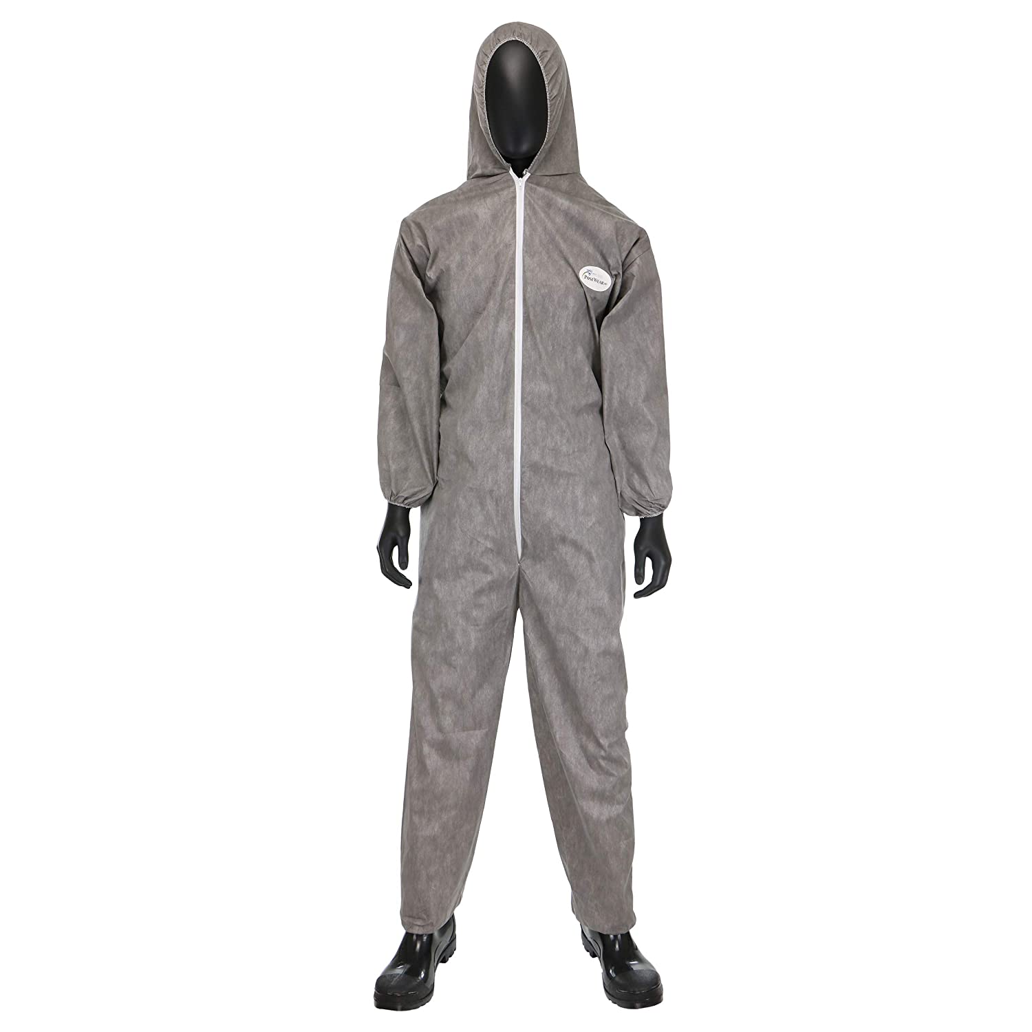 West Chester Protective Gear C3906 Posi-Wear M3 Gray Coverall Hood Elastic Wrist & Ankle