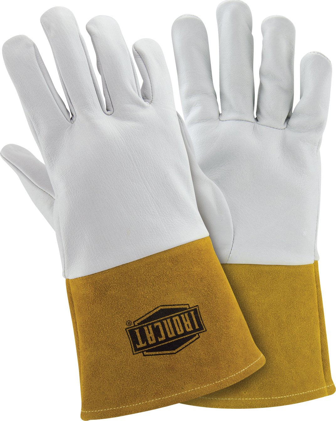 West Chester IRONCAT 6141 Kidskin TIG Welding Gloves - X-Large, Kevlar Thread Welding Gloves with 4 in. Gold Cuff, Straight Thumb