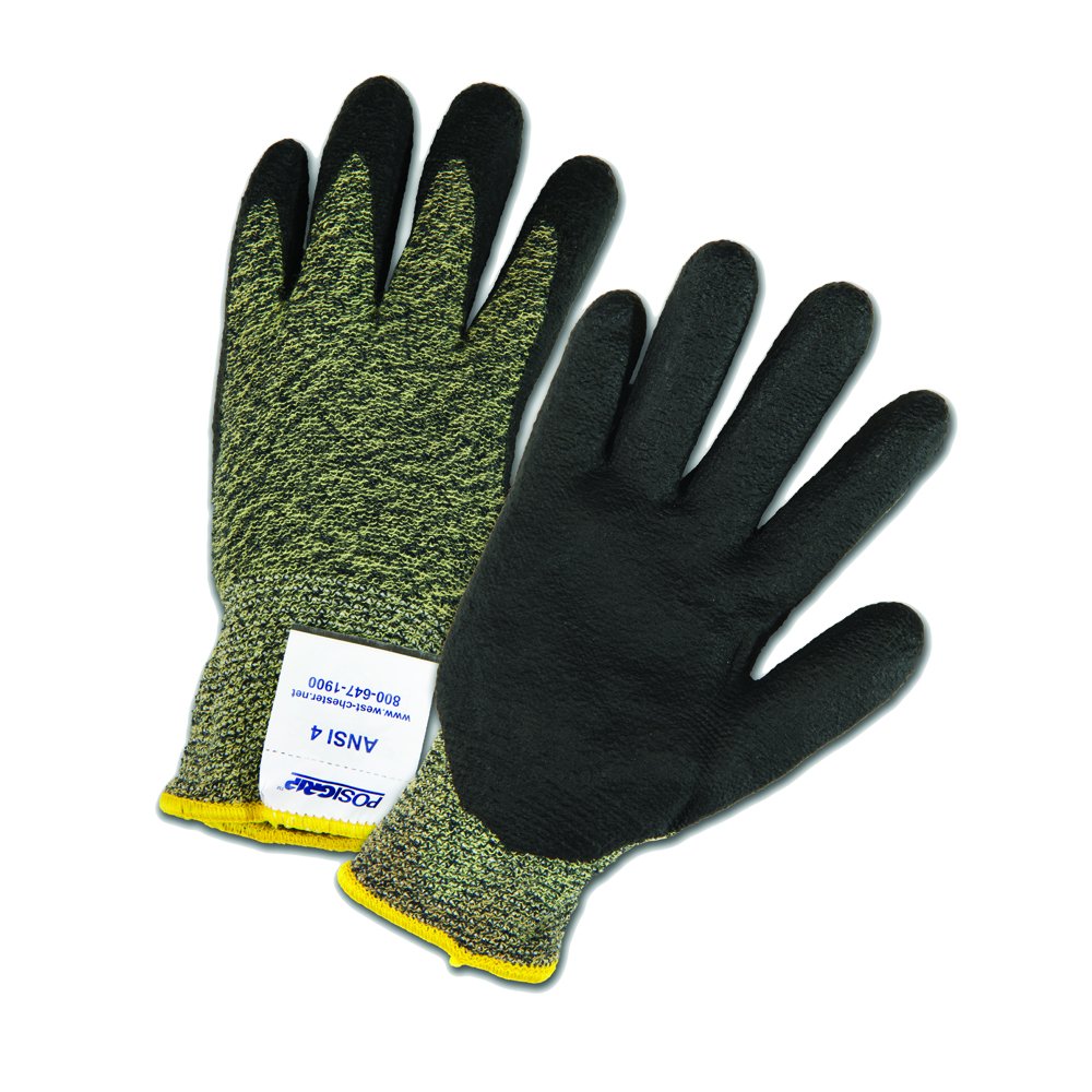 West Chester Protective Gear 710SANF Black Foam Nitrile Palm Coated Aramid/Polyamide Gloves, Cut Resistant Glove, A3 (per dozen)