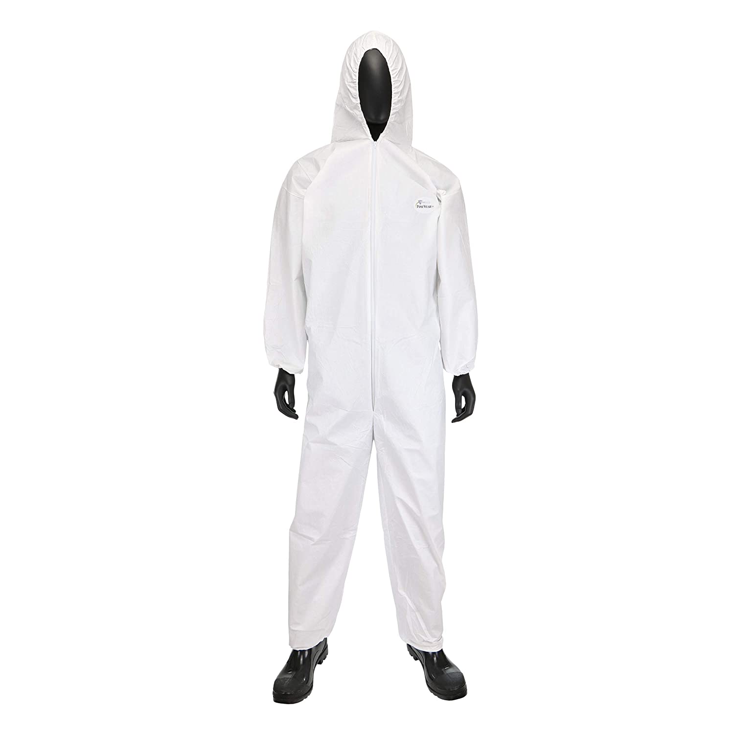 West Chester PosiWear BA 3606 Disposable White Hooded Coveralls with Elastic Wrists and Ankles (Case) ‎3609/3XL