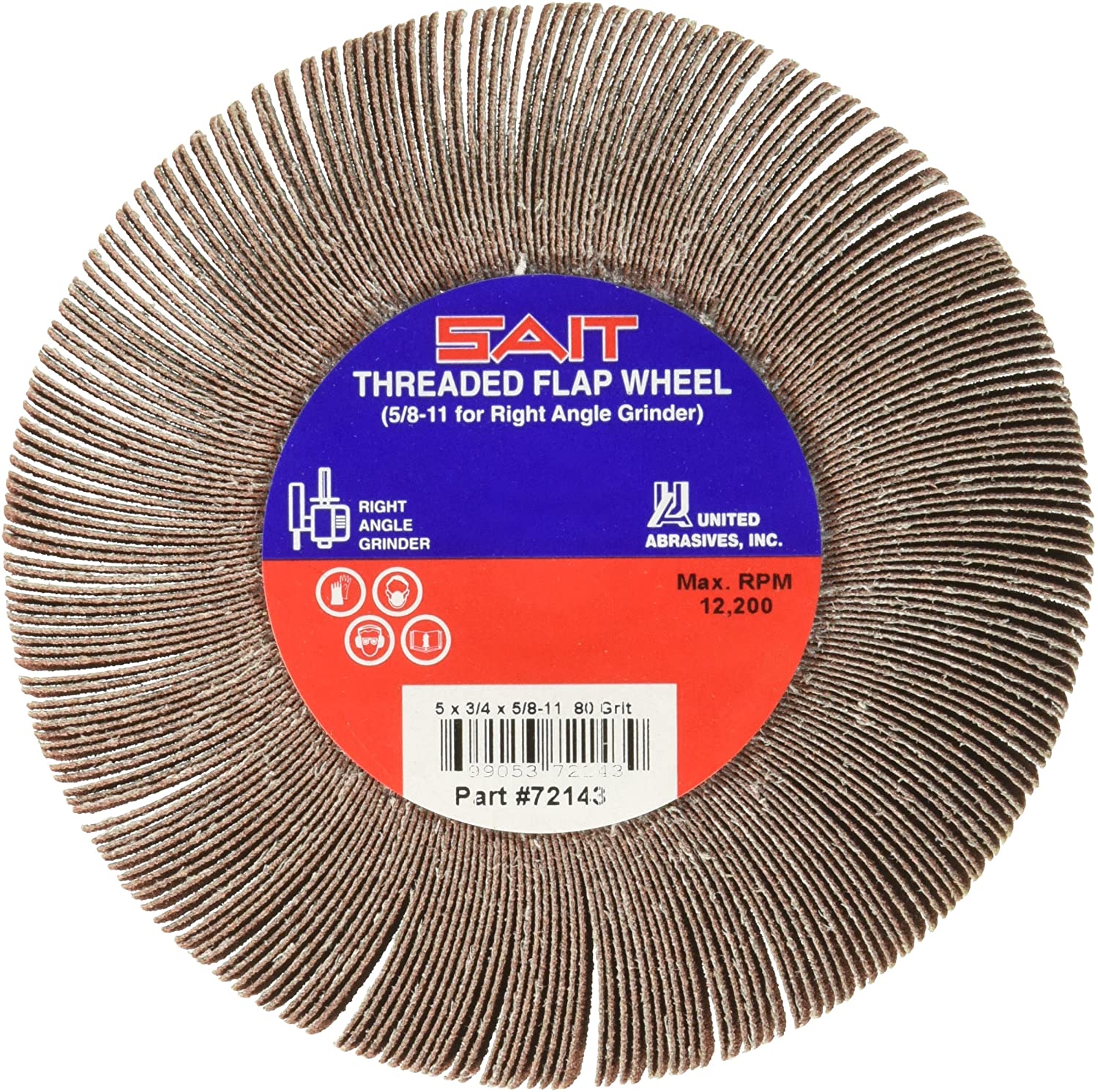 United Abrasives 72143  5x3/4x5/8-11 Flap Wheel 80x