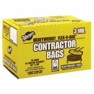 Warp Brothers Flex-O-Bag Trash Can Liners, 42 gal, 3 mil, 33 X 48, Black(795-HB42-20)