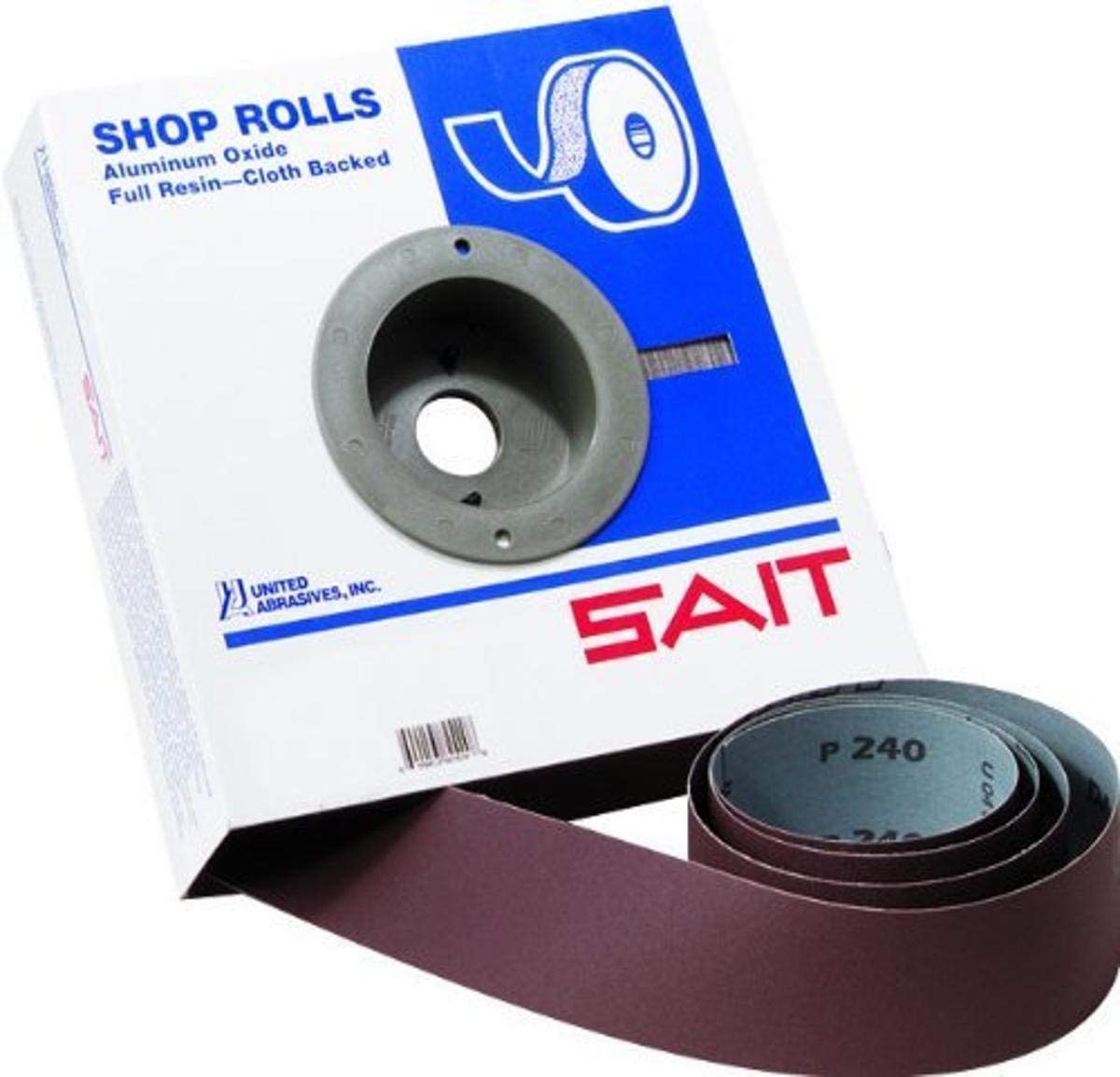 United Abrasives SAIT 80830 Blue Line 2" X 50 Yards EA-F Premium Aluminum Oxide Cloth Industrial Shop Rolls 80 Grit