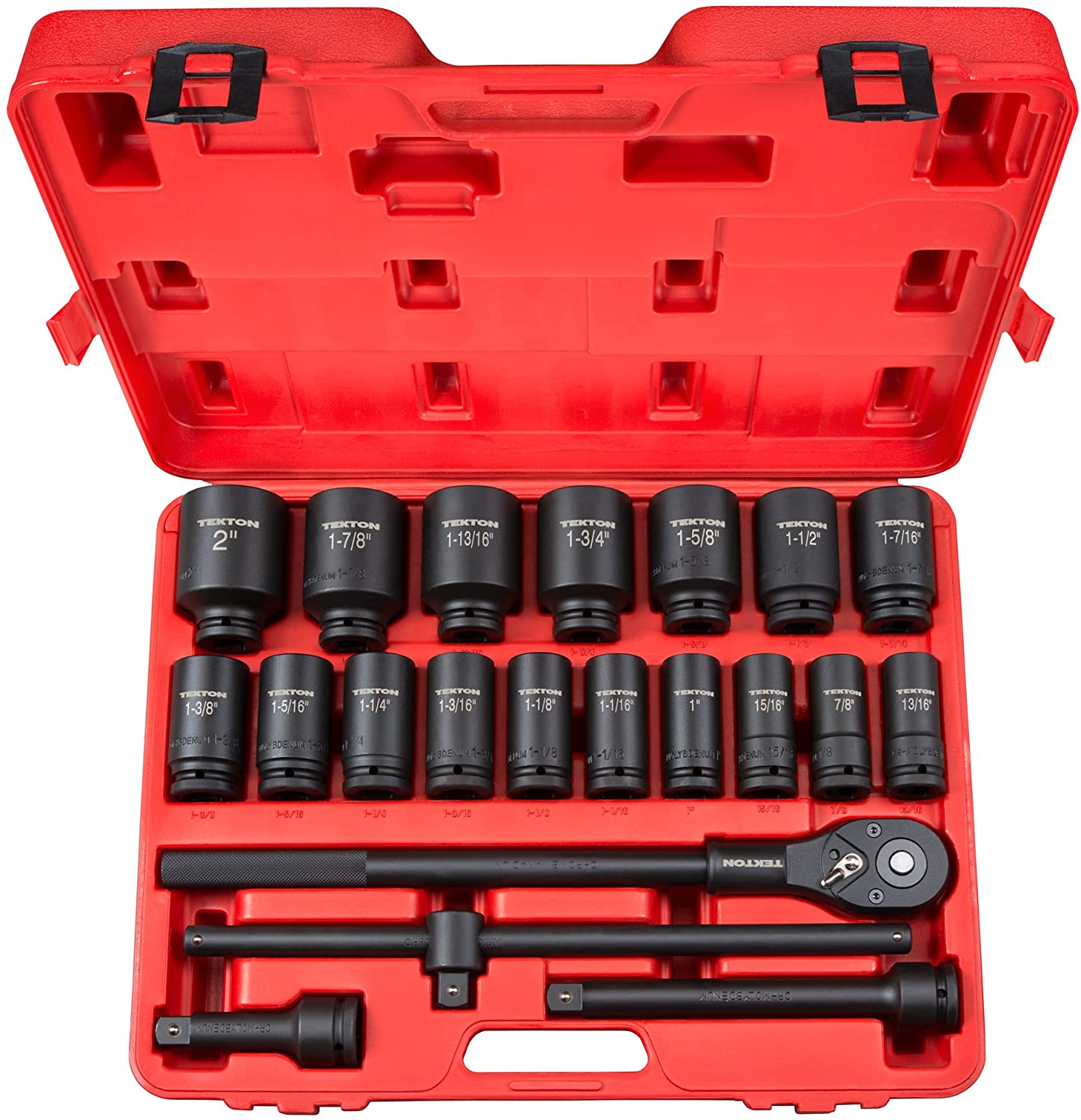 Tekton 48995 3/4 Inch Drive Deep 6-Point Impact Socket Set, 22-Piece (13/16-2 in.)