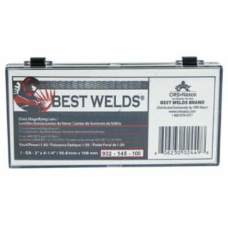 Best Welds Glass Magnifier Plate, 2 in x 4.25 in, 1 Diopter, Clear (901-932-145-100)