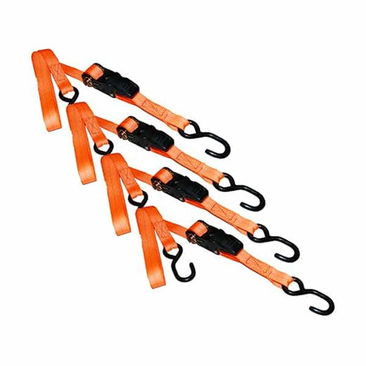 Ancra 95189 1" x 15' Orange Ratchet Tie-Down w/S-Hooks, Bulk Bin