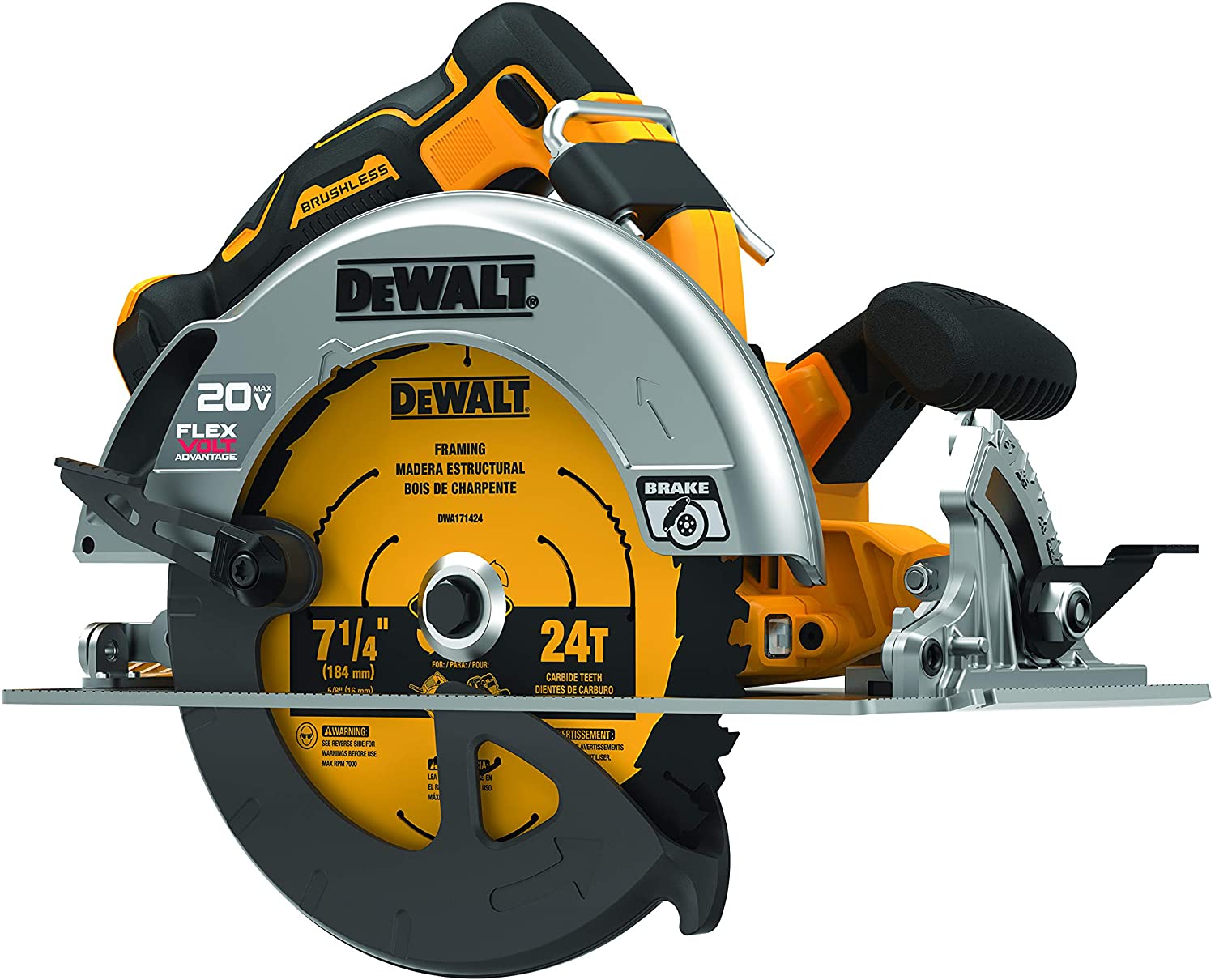 Dewalt DCS573B 20V MAX* 7-1/4 in. Brushless Cordless Circular Saw with FLEXVOLT Advantage™ (Tool Only)