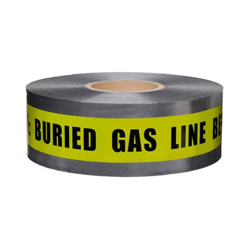 Detectable Underground Tape  D 3105 Y5  Caution Gas Line Below, 3"x1000'