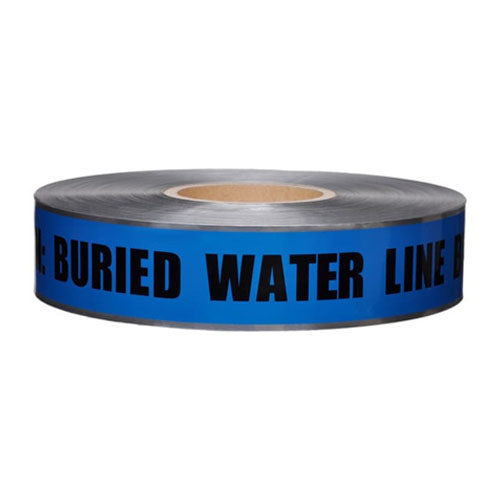 T&T Tools Presco underground detectable tape: 6 in. x 1000 ft. (blue with black "caution buried water line below" printing)  (D6105B52-457)