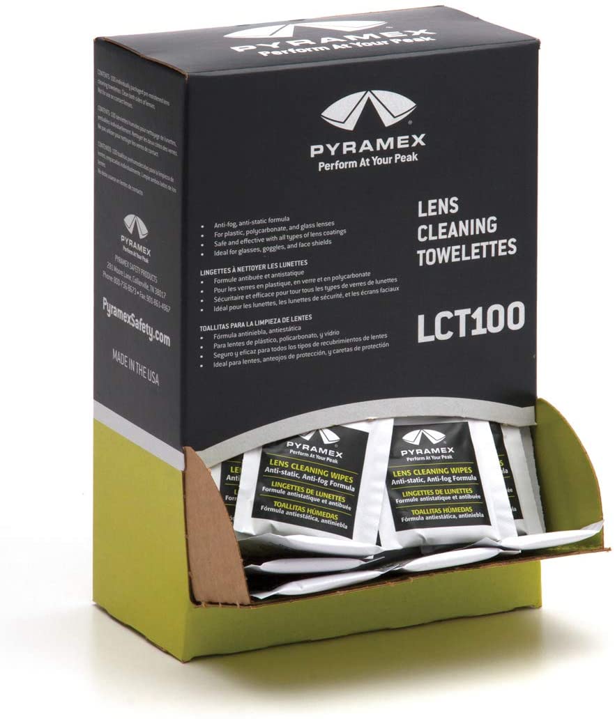 Pyramex Lens Cleaning Towelettes 100 Pack LCT100