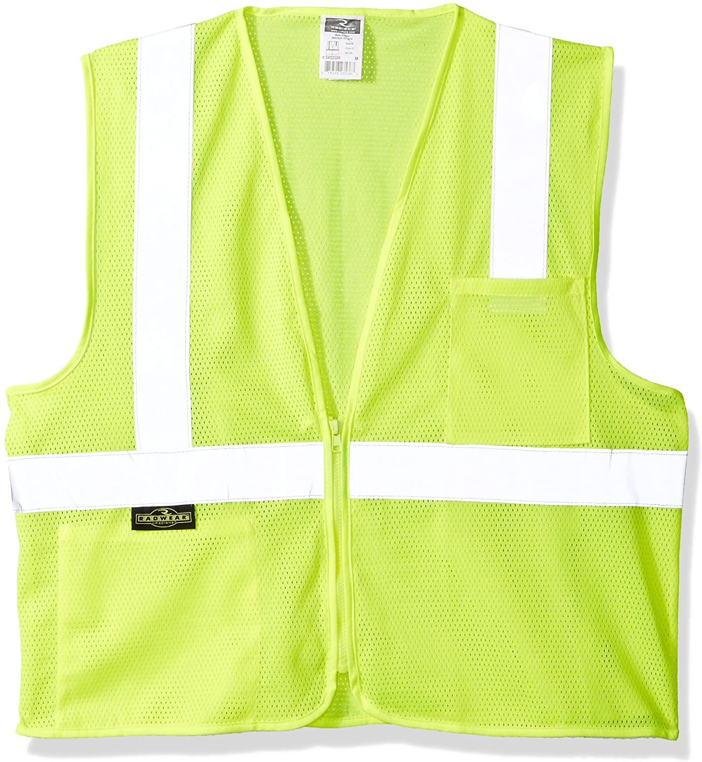 Safety Vest High Viz Yellow Class II, Zipper Front, 2 Pockets Mesh Medium (8800/SV) PRIMORIS (SV2ZGMM)