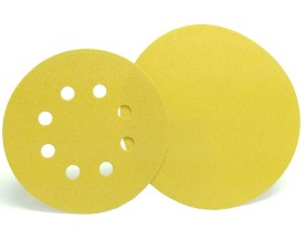 Random Products Hook & Loop Gold Paper Discs  94831 5x8H  Aluminum Oxide