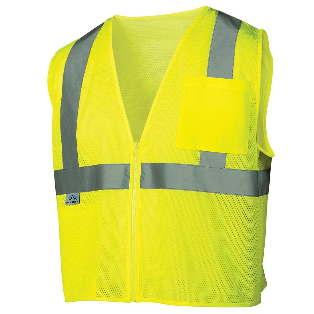 Pyramex FR Safety Vest Lime w/Silver, Zipper (2X-Large) RVZ2110SE