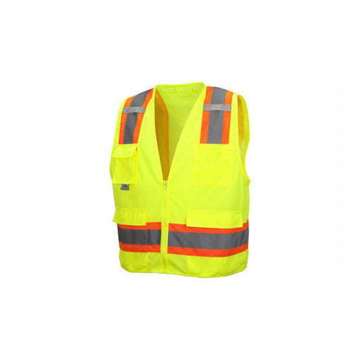 Pyramex Type R - Class 2 Hi-Vis Lime Safety Vest w/ Orange Trim (5X-Large) RVZ2410X5