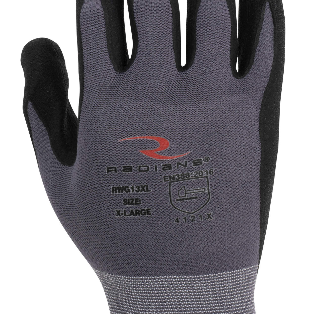 RWG13XXL - Radians Nylon Shell Foam Nitrile Gripper Glove, XXL