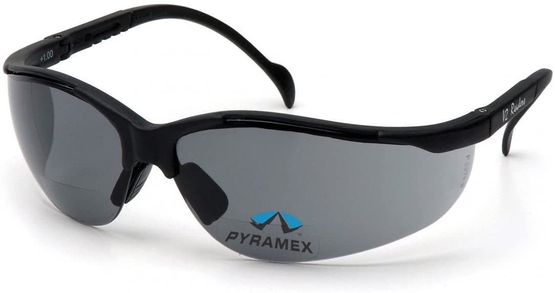 Pyramex Safety Glasses SB1820R20  V2 Readers- Black Frame Gray 2.0+ SB1820R20