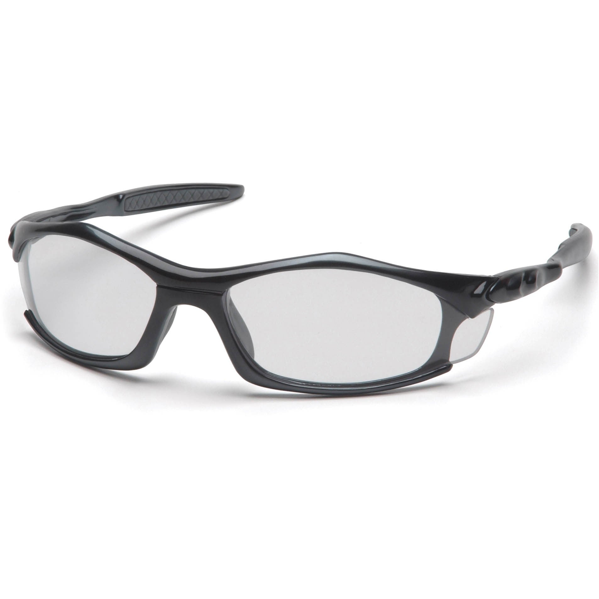 Pyramex SB4310D Safety Eyewear, Anti-Scratch, Clear Lens, Black, Polycarbonate Frame, ANSI Z87.1