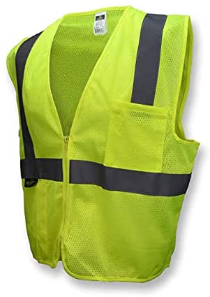 Radians Safety Vest High Viz Yellow Class II, Zipper Front, 2 Pockets Mesh X-Large (8800/SV) PRIMORIS (SV2ZGMXL)